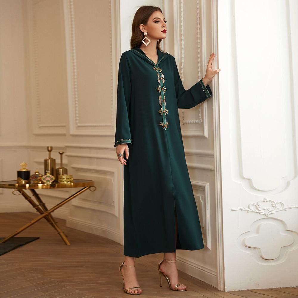 Djellaba Femme Moderne Vert Olive – Image 4