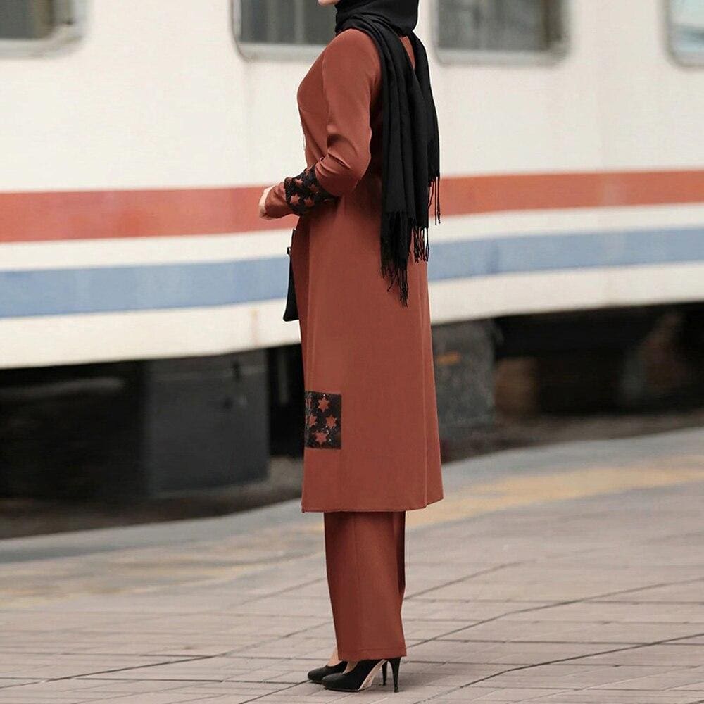 Ensemble Musulmane Moderne Marron – Image 5