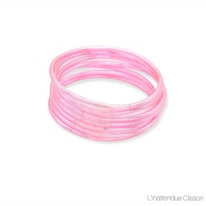 Jonc bouddhiste fin rose poudré