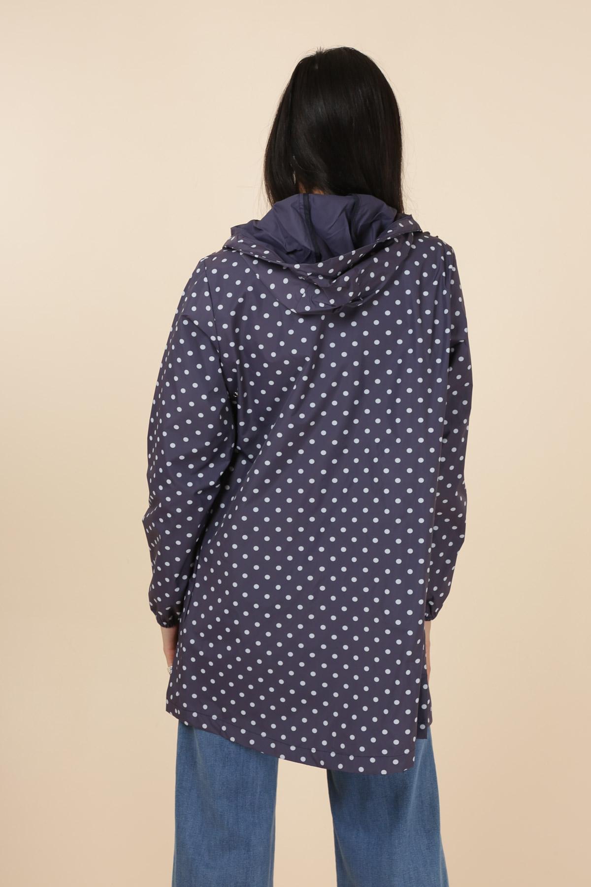 Imperméable long bleu à pois – Image 5