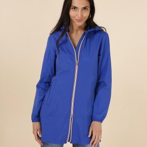 Imperméable long bleu roi