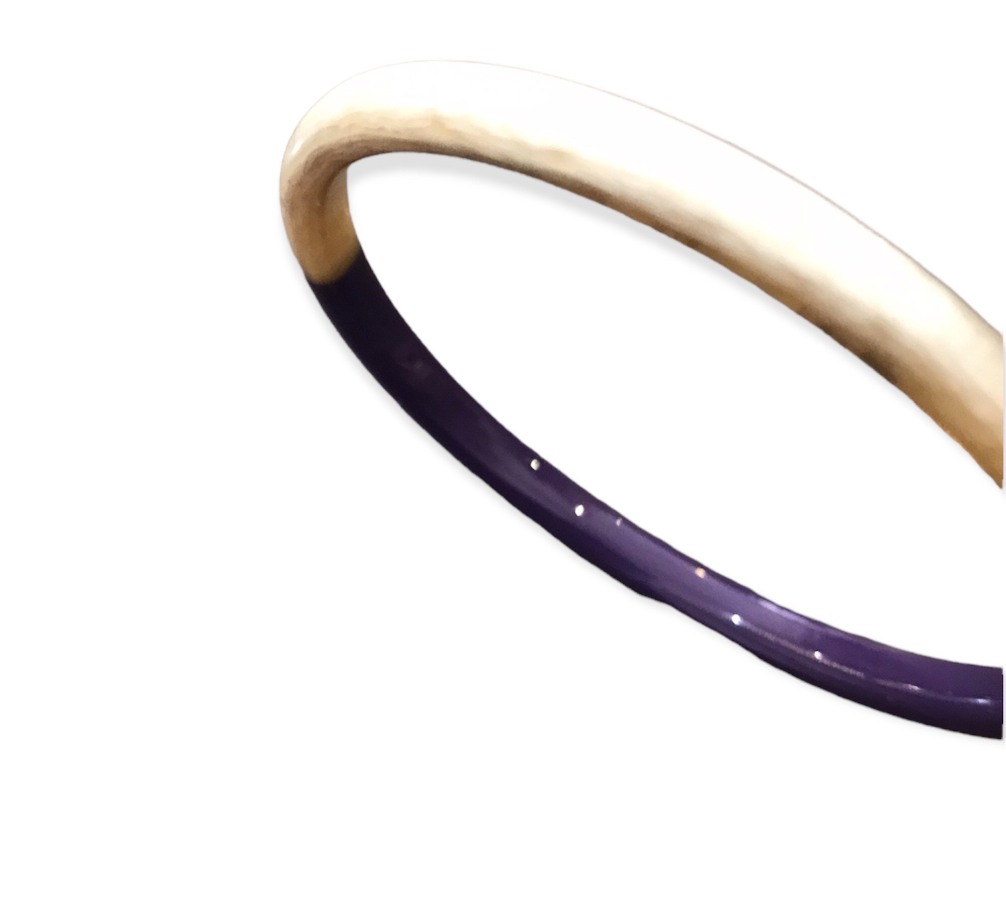 jonc violet corne de buffle bicolore laqué épais – Image 4