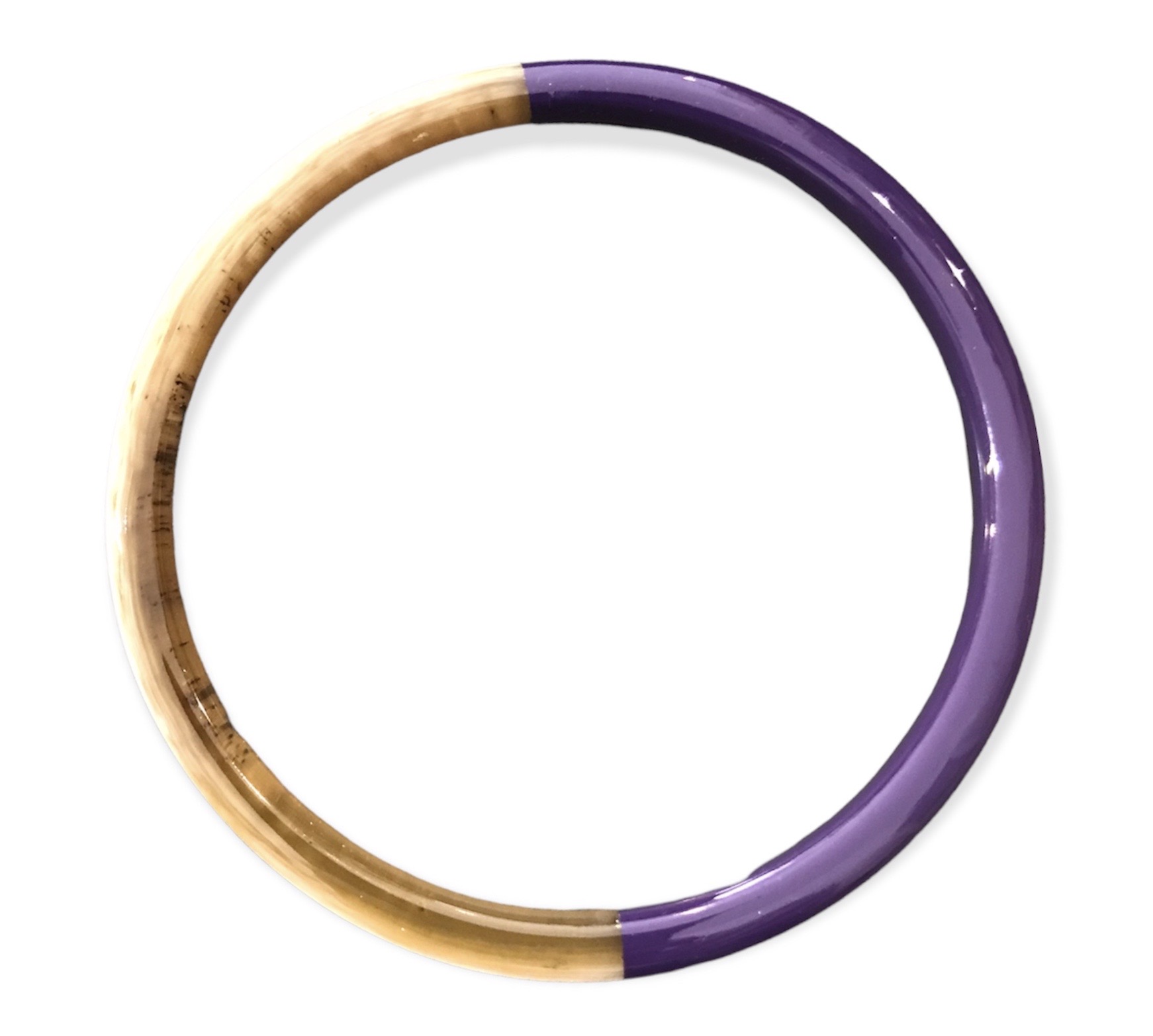 jonc violet corne de buffle bicolore laqué épais