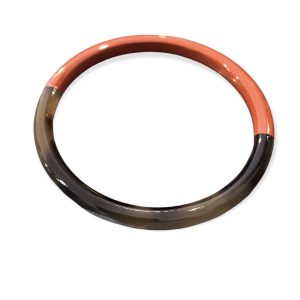 Jonc corne de buffle terracotta bicolore laque