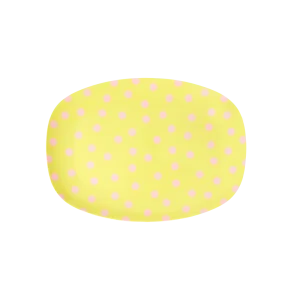Petit plateau assiette jaune à pois – Rice