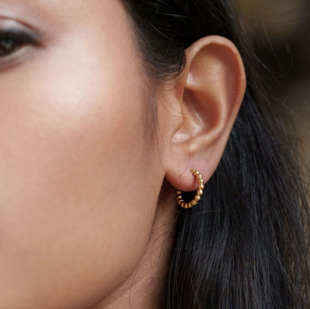 Créoles petites boules argent – Image 3