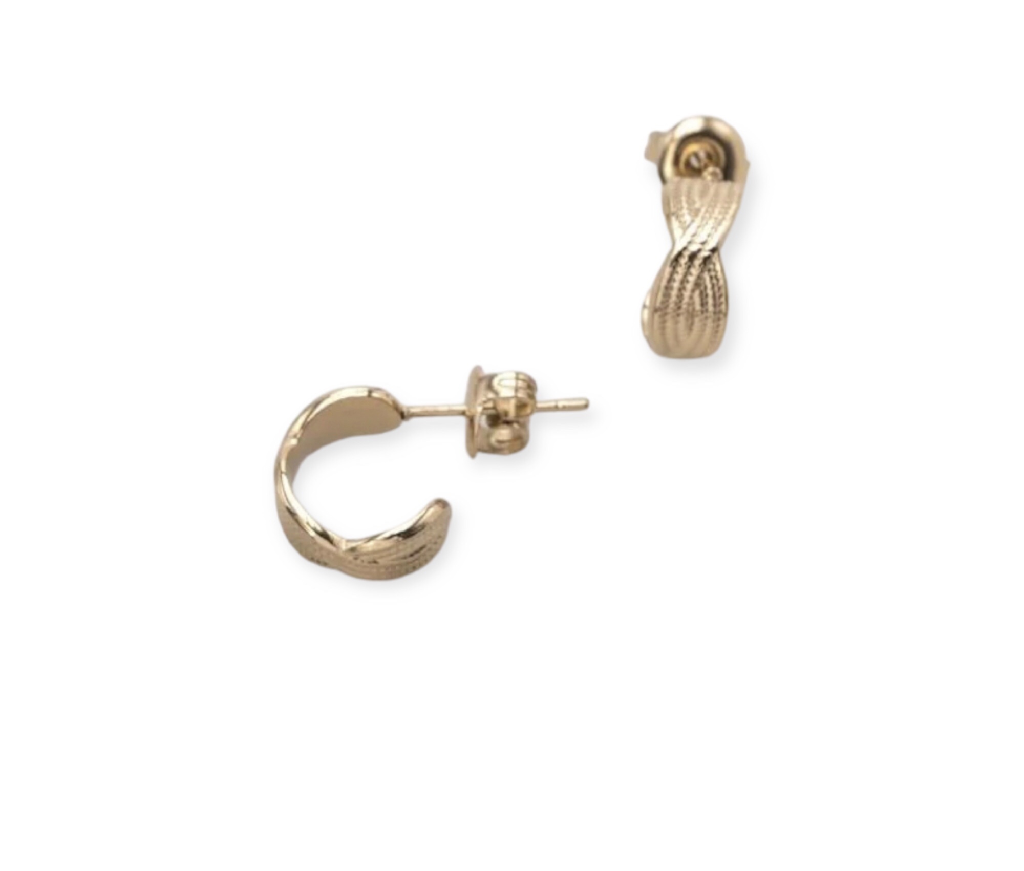 Mini créoles effet croisé doré