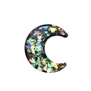 Broche lune pailletée