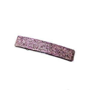 Barrette clip en résine rose paillettes