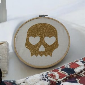 Tambour tête de mort pailletée