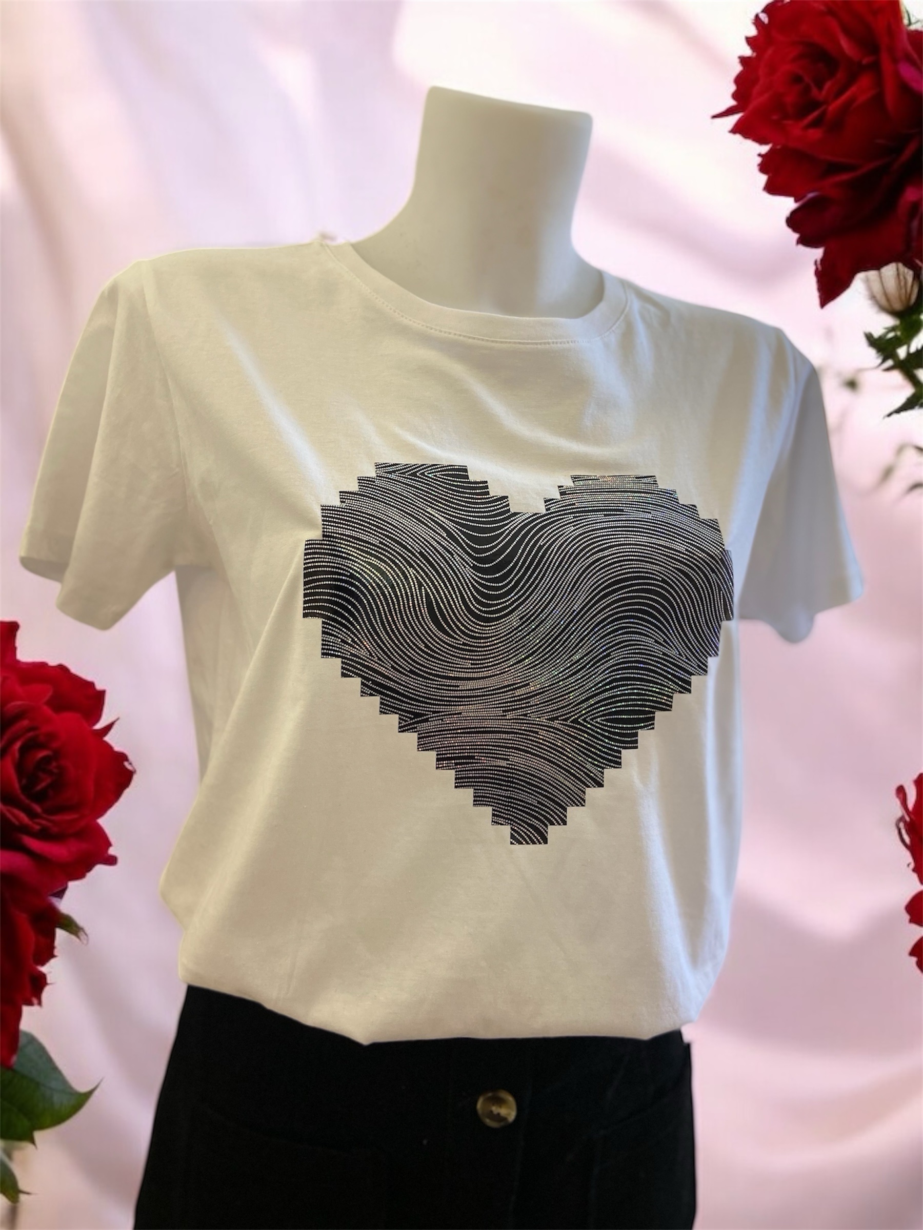 T-shirt cœur graphique