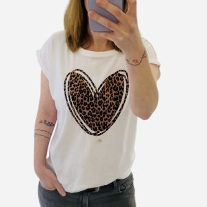 T-shirt cœur léopard taille M