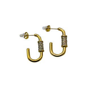 Boucles rectangulaires acier et strass