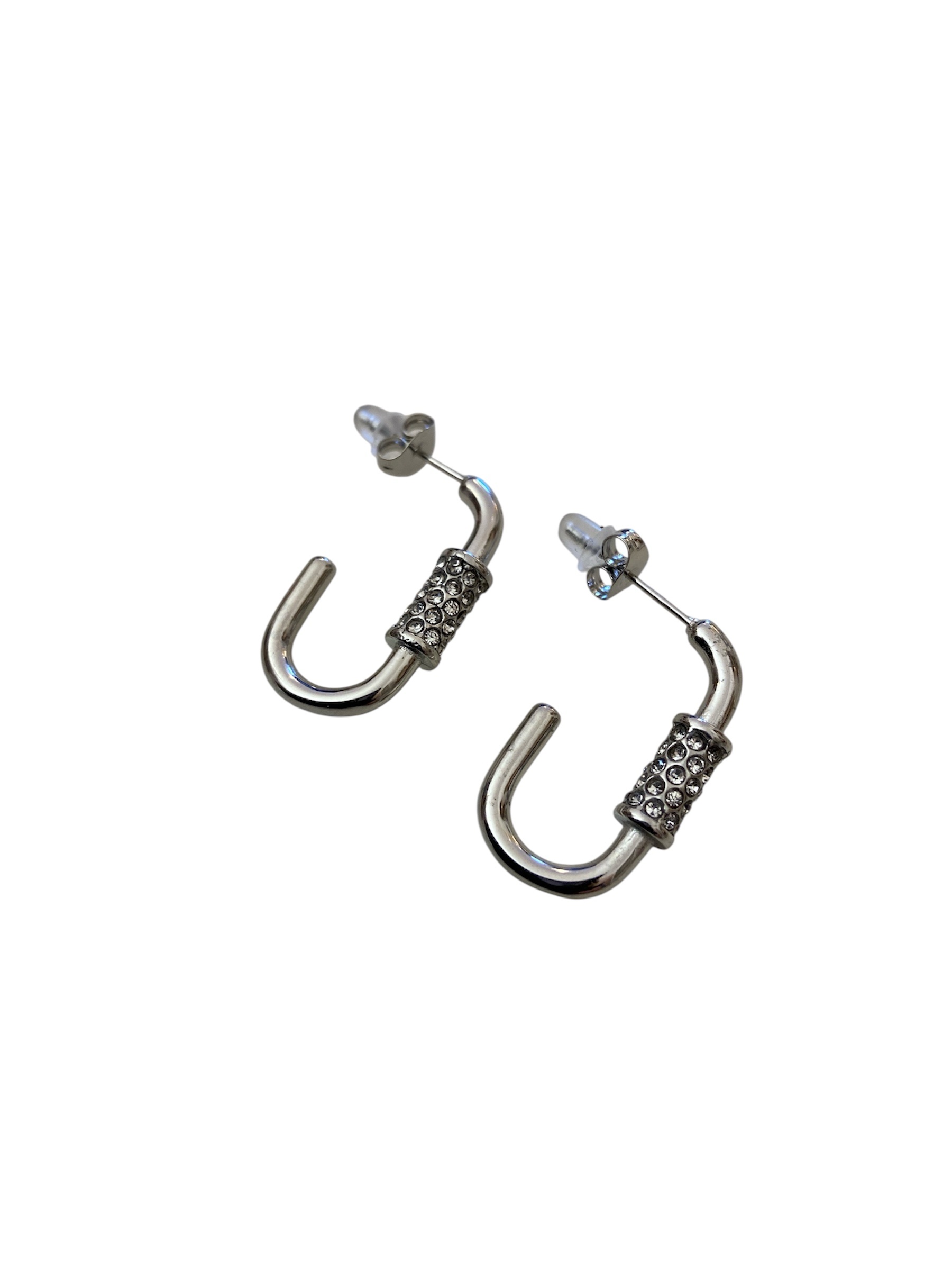 Boucles rectangulaires acier et strass – Image 4