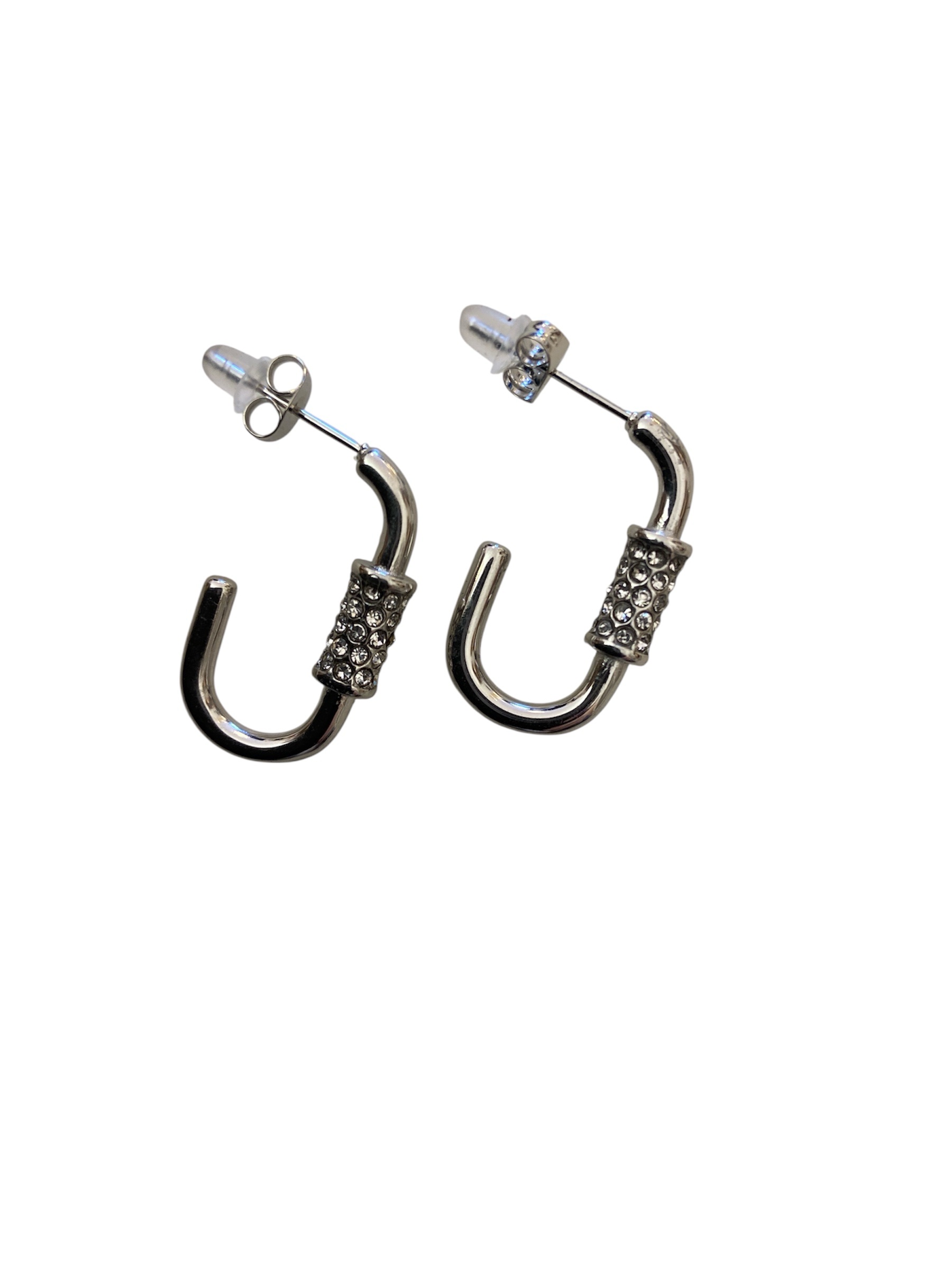 Boucles rectangulaires acier et strass – Image 6