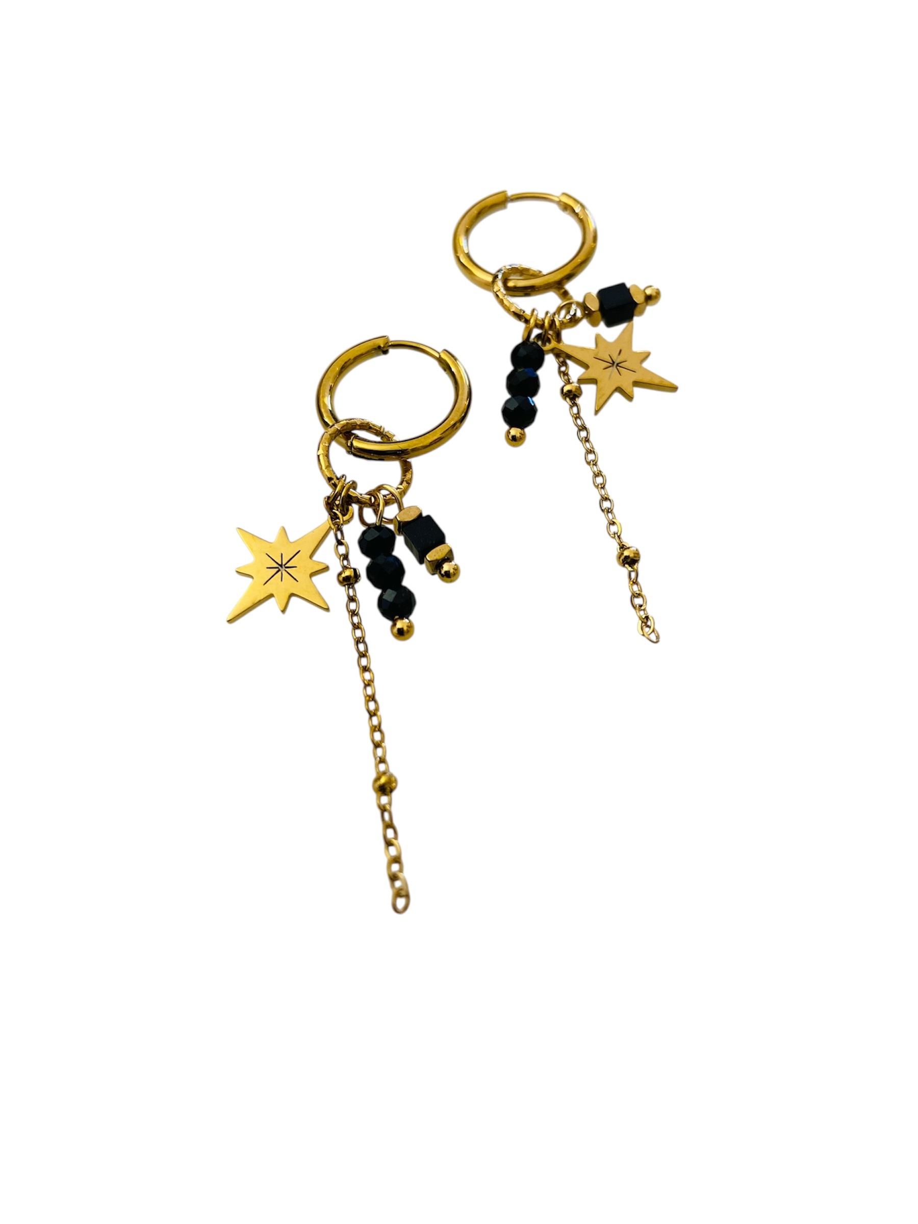 Boucles pendantes noires – Image 2