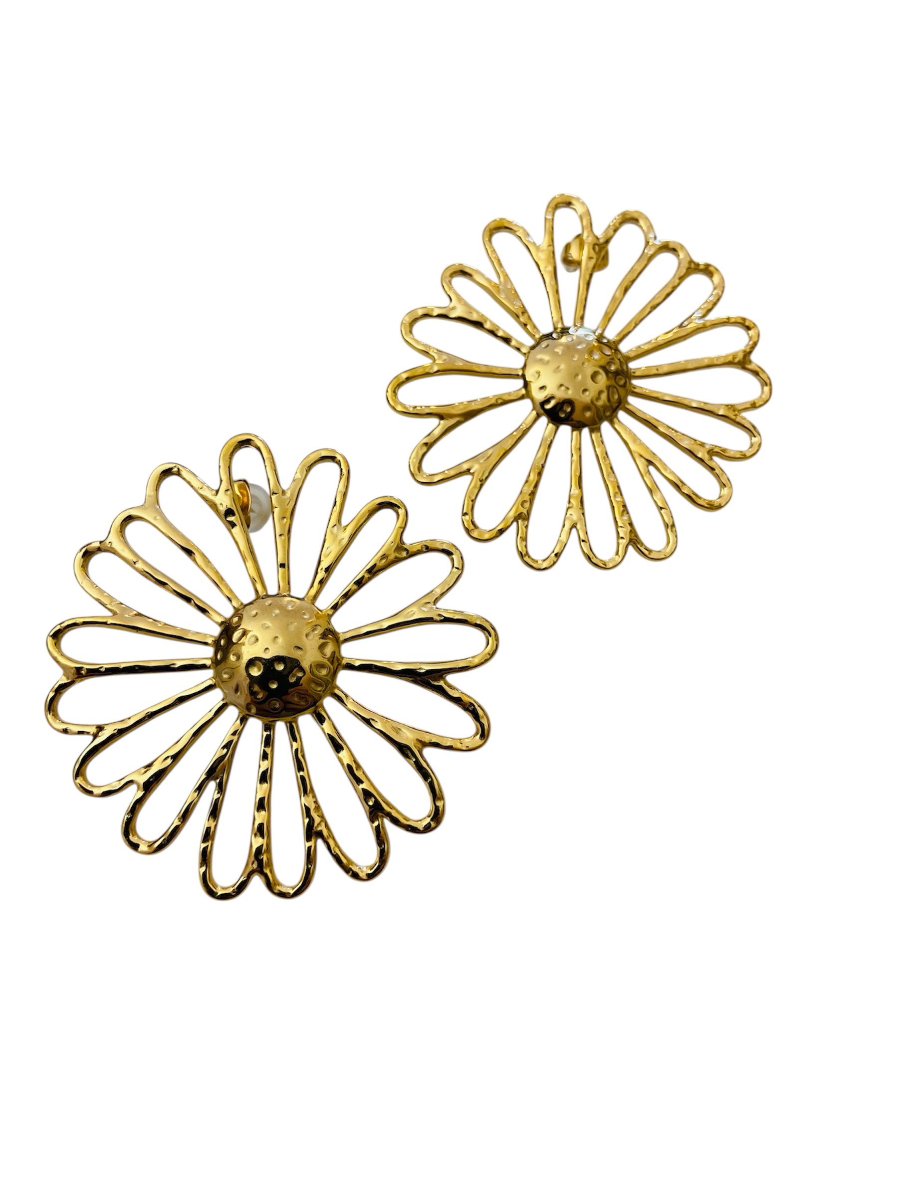 Boucles d’oreilles marguerite dorées