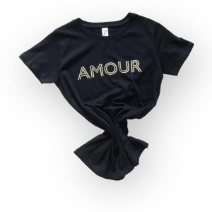 T-shirt Amour noir et doré personnalisable