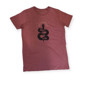 T-shirt serpent noir pailleté