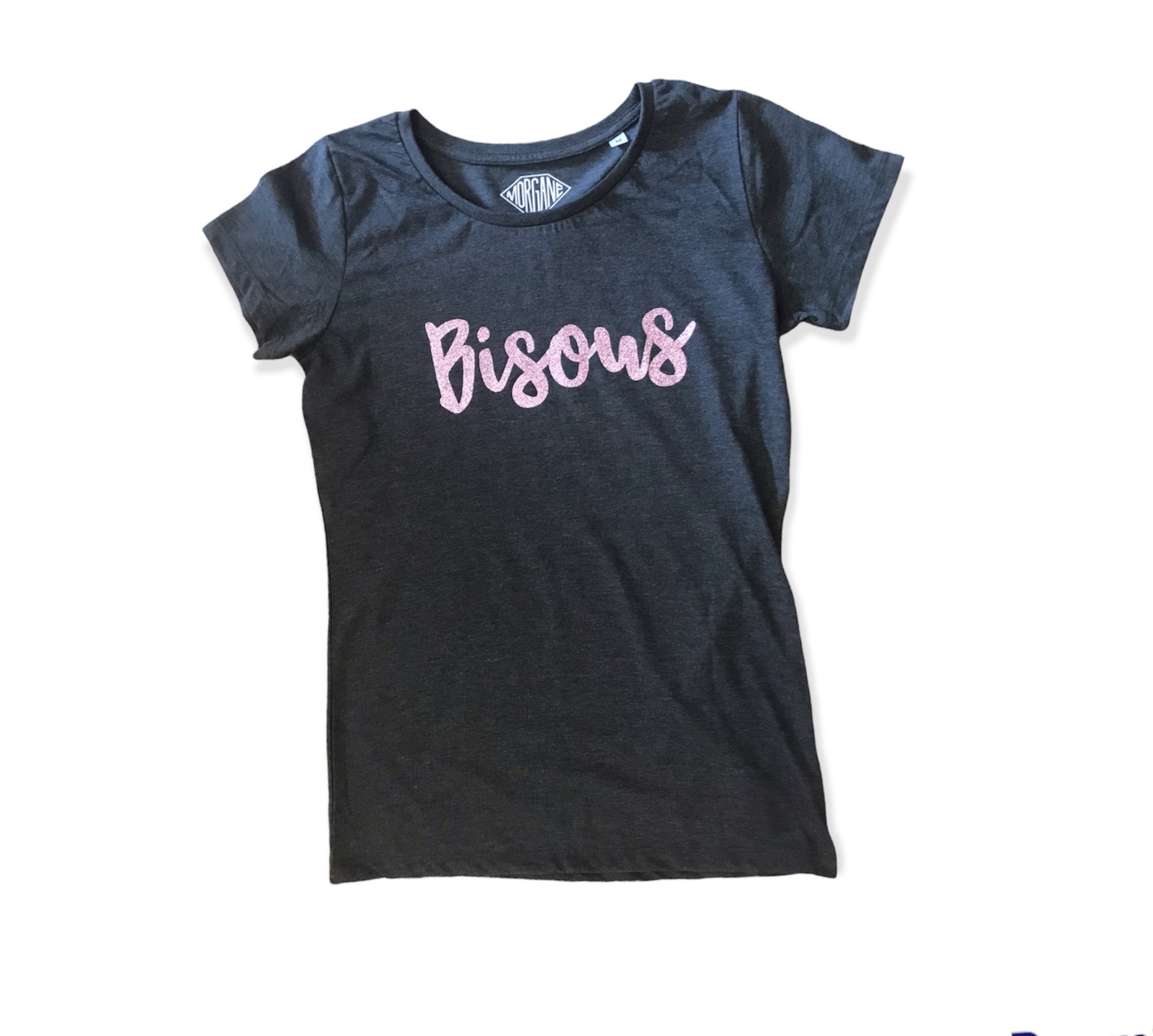 T-shirt Bisous paillettes roses – Image 2